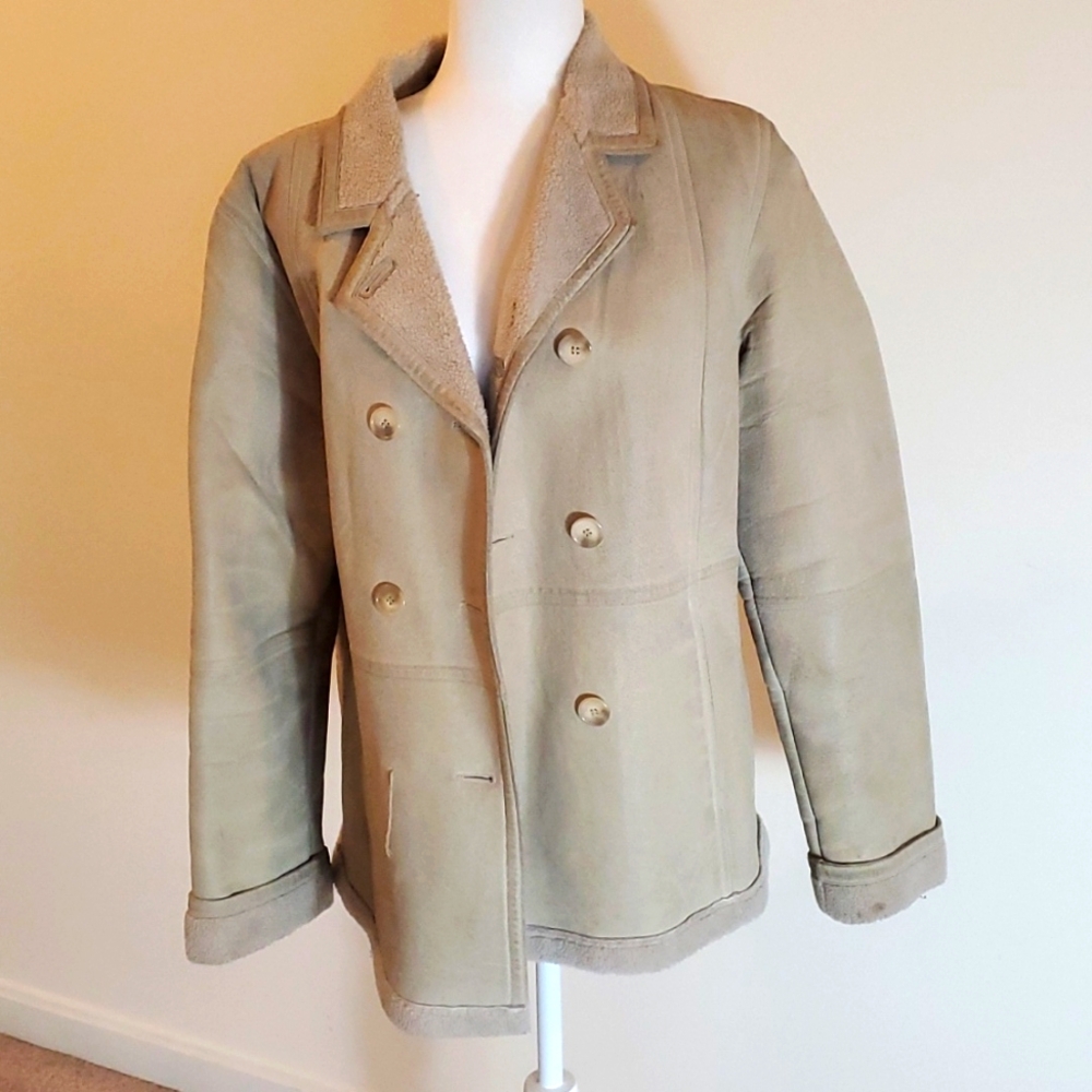 Bubblegum tan leather jacket